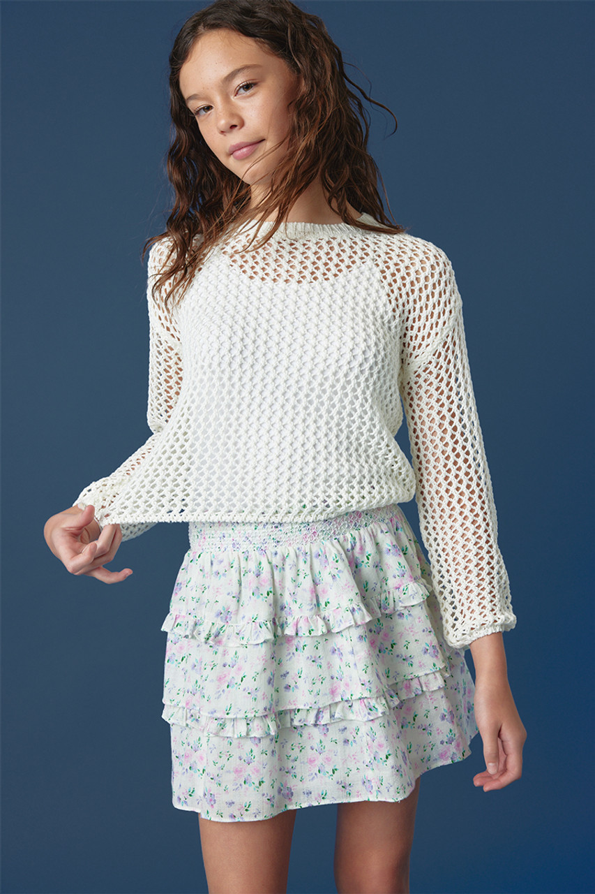 franki Ditsy Floral Tiered Skirt for Girls | Francesca's