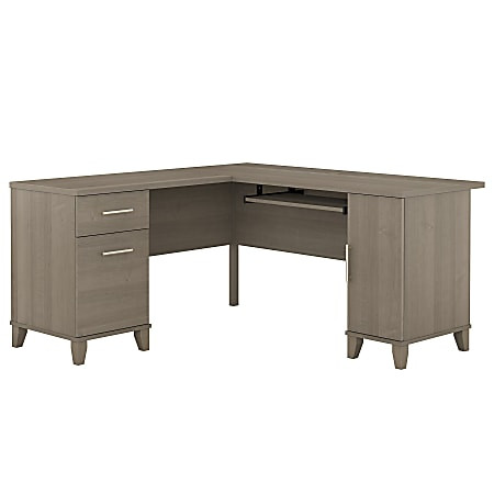 Bush Business Furniture Somerset 60 W L Shaped Corner Desk Ash Gray Standard Delivery - Office De... | Office Depot and OfficeMax 