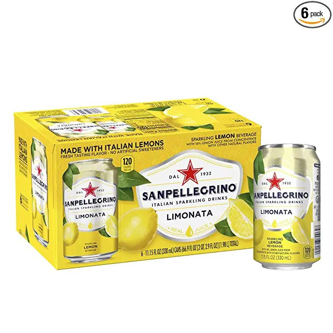 Sanpellegrino Italian Sparkling Drink, Lemon, 11.15 Fluid Ounce, Cans (Pack of 6) | Amazon (US)