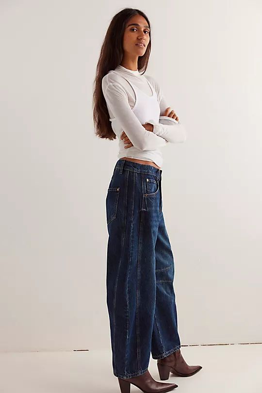 We The Free Good Luck Mid-Rise Barrel Jeans | Free People (Global - UK&FR Excluded)