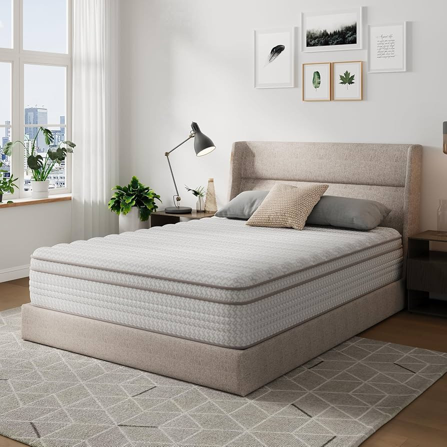 Novilla 14 Inch Queen Size Mattress, Hypoallergenic & Back Pain Relief, Hybrid Queen Mattresses i... | Amazon (US)