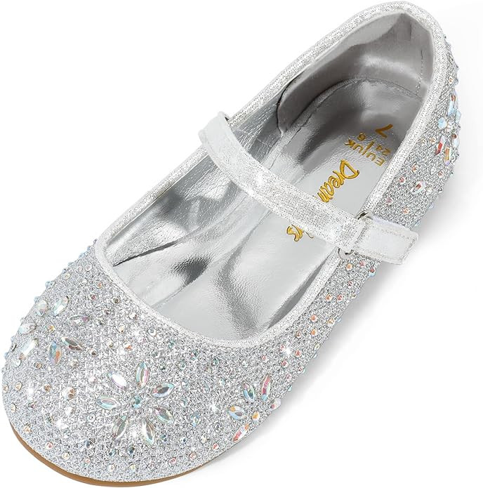 DREAM PAIRS Toddler Girl's Dress Shoes Mary Jane Rhinestone Ballerina Flat for Party, Birthday, P... | Amazon (US)