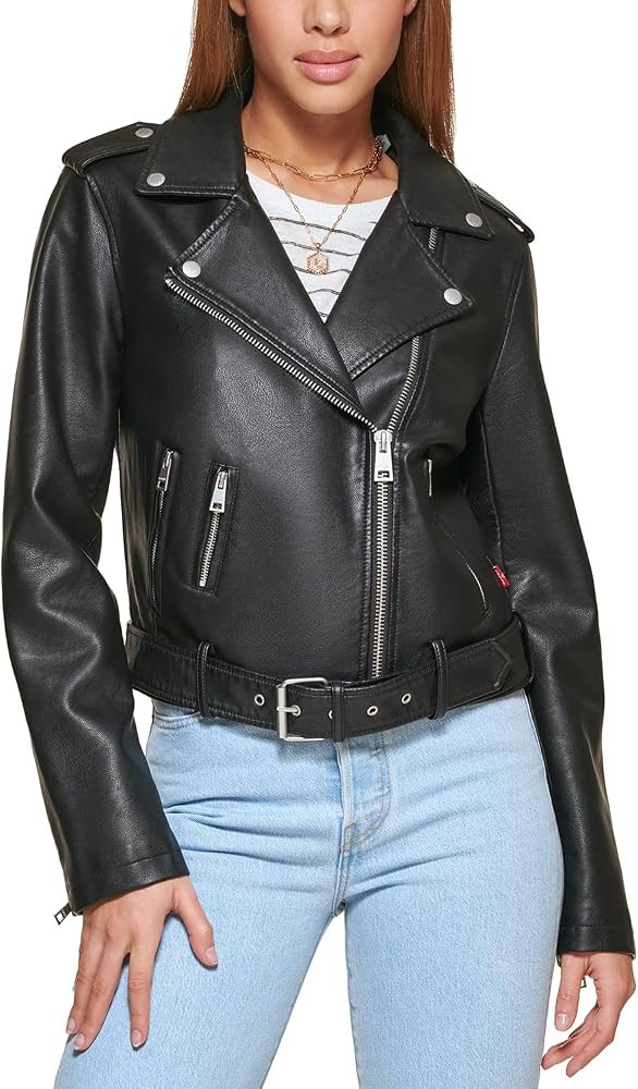 Levi's Women's The Belted Faux Leather Moto Jacket (Regular & Plus Size) | Amazon (US)