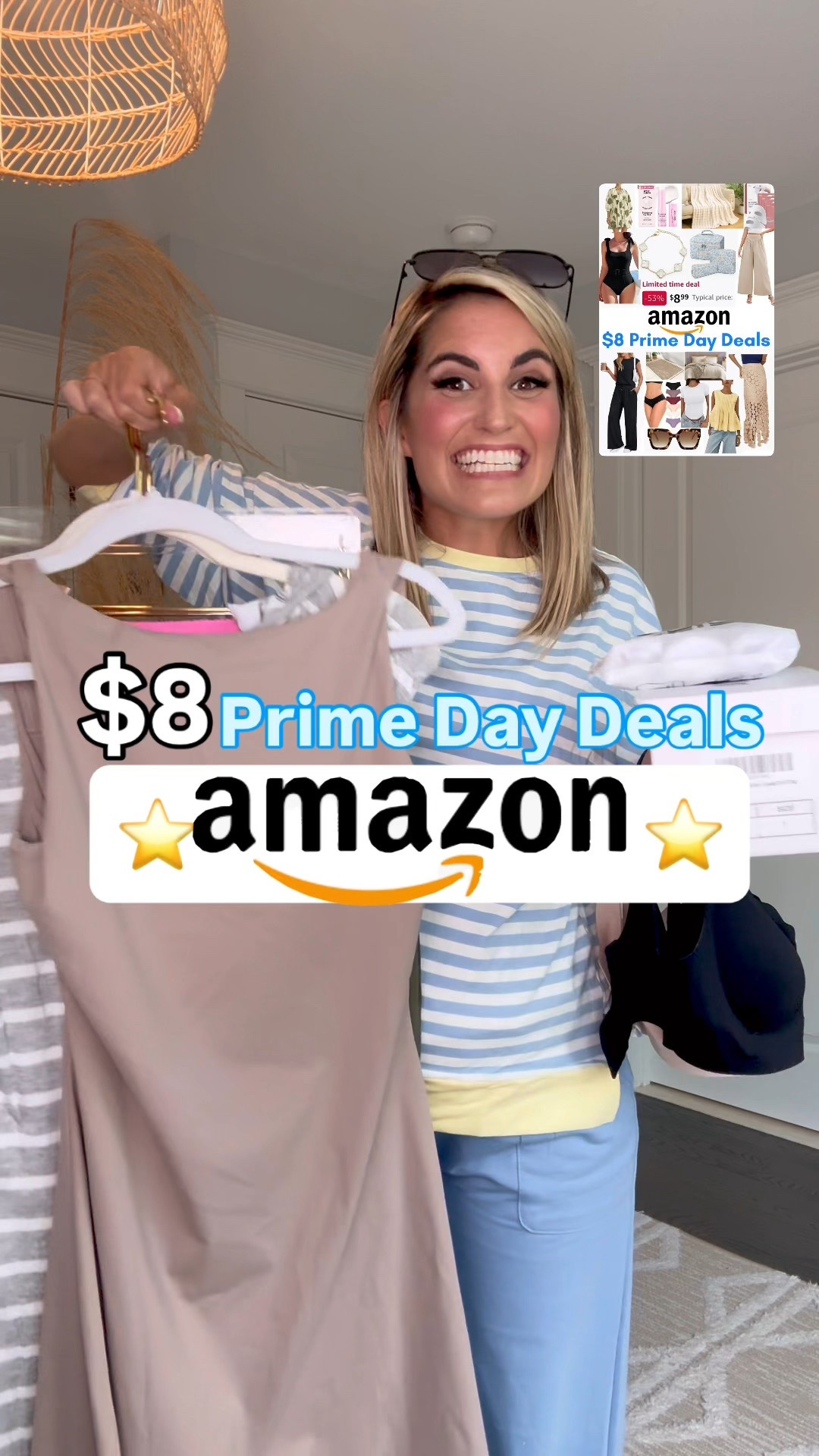 Insane  AMAZON PRIME🤩DEALS💙⭐️Early Access Deals on my favorite Outfits, Home, Beauty, Skincare & MORE!
I have all these products and swear by them, the bathmat, seamless undies, Billie natural deodorant that works and the Stella under eye cream stick is amazing!
#ad @amazon #amazonpartner  #founditonamazon @amazonfashion

✨SIZING✨Petite friendly I’m 5’2” 130lbs  small in everything. 4 in pants. Everything linked runs True to Size!

Amazon deals, Amazon must haves, found it on Amazon,  Indy pants, fall outfits Amazon Prime Day, Prime Day, Amazon 2 Piece Sets, two piece sets, Amazon sale, seamless underwear, bathroom mat, comforter set, butter yellow, stretchy pants, one piece swimsuit, Amazon deals, Prime Day Sale, Sale, 
Jumpsuit, Amazon big spring sale, basic tee, white tee, leggings, tummy control leggings, travel outfit, spring style, Undereye cream, under eye balm, clean beauty, new makeup, under eye patches, leggings, maternity leggings, comfy bra, seamless underwear, no wire bra, full coverage seamless underwear, Amazon underwear, leggings, blue light glasses, non prescription glasses, petite friendly jumpsuit, color block sweatshirt, look for less, loungewear,  travel outfit, winter outfit, sale alert, Amazon jeans, comfy jeans, travel outfit, loungewear, comfy outfit, casual outfits, work outfit, workwear, two piece set, 2 piece set, Amazon two piece set, Amazon lounge set 
#LTKsalealert #LTKtravel 

#LTKSeasonal #LTKHome #LTKSaleAlert