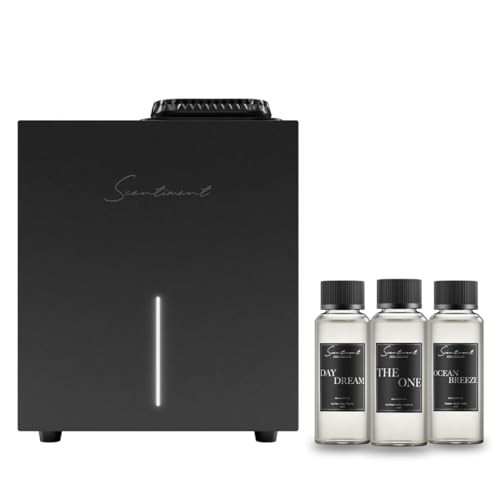 Scentiment Diffuser Pro 2 Discovery Kit | with Smart App & Customizable Intensity | Covers 2,000 Sq Ft | 3 120ml Luxury Hotel-Inspired Scents | The One, Ocean Breeze, Day Dream, Black | Amazon (US)