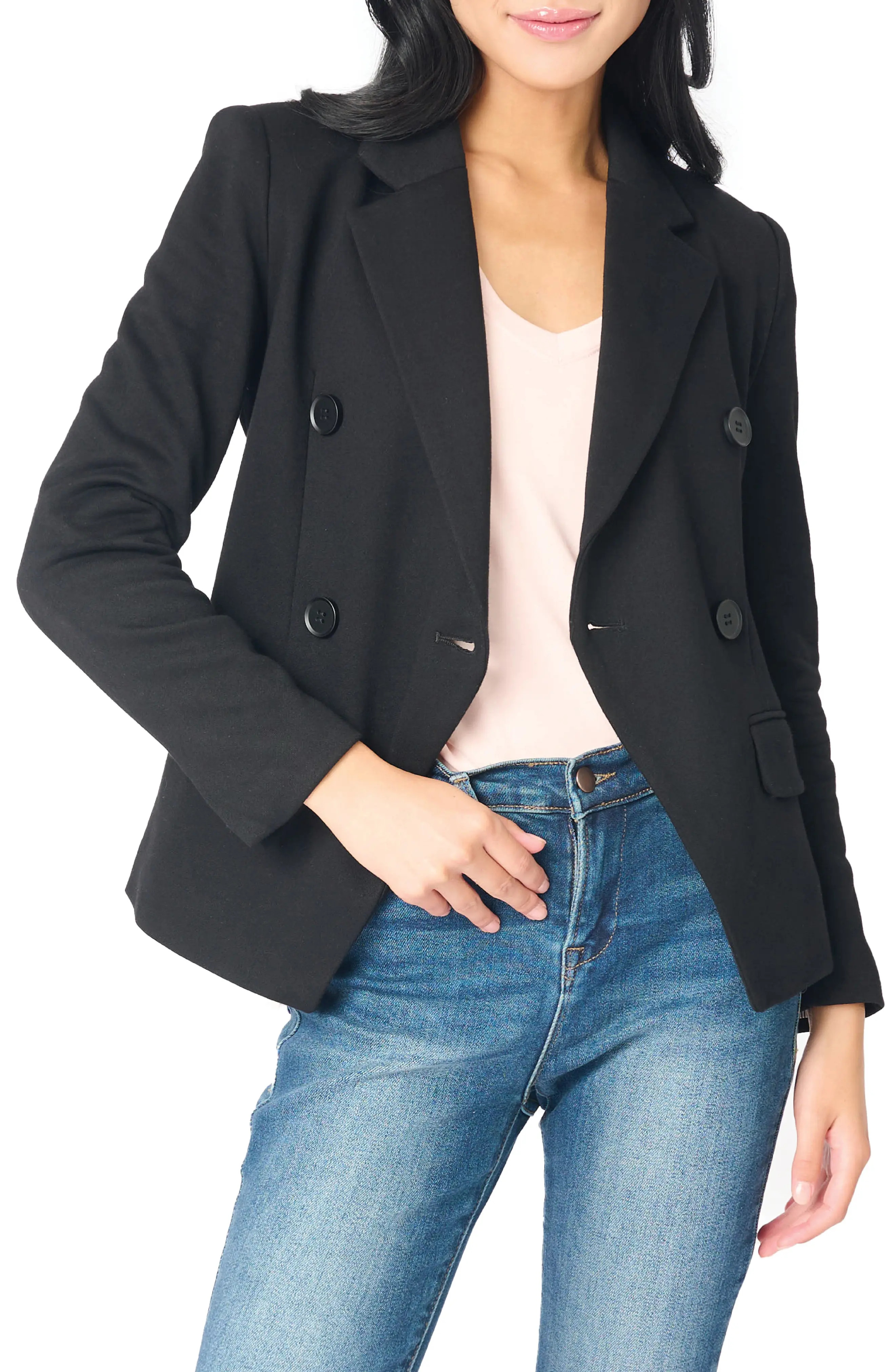 Double Breasted Cotton Blend Blazer (Women) | Nordstrom | Nordstrom