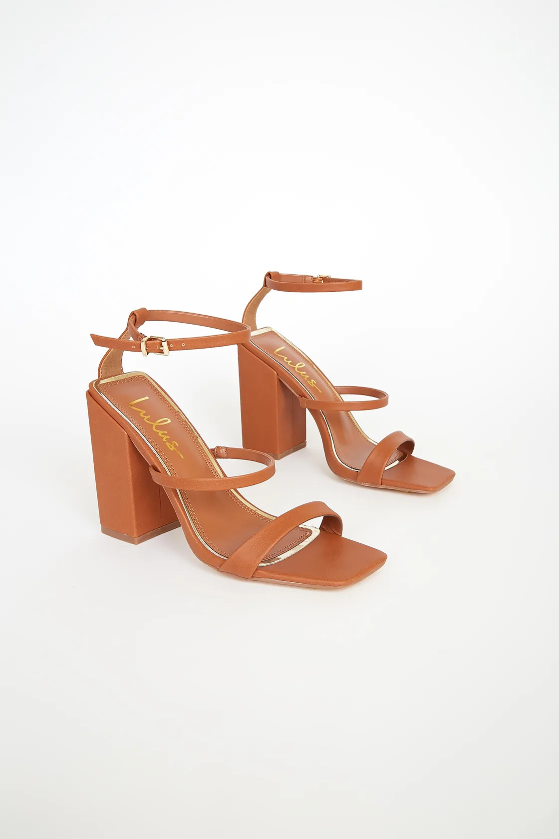 Mabie Cognac Ankle Strap High Heel Sandals | Lulus (US)