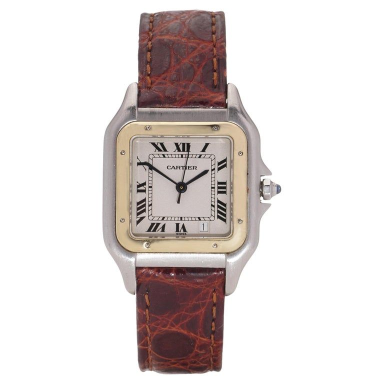 Cartier 18kt. yellow gold and stainless steel Panthere 11002 unisex wristwatch | 1stDibs