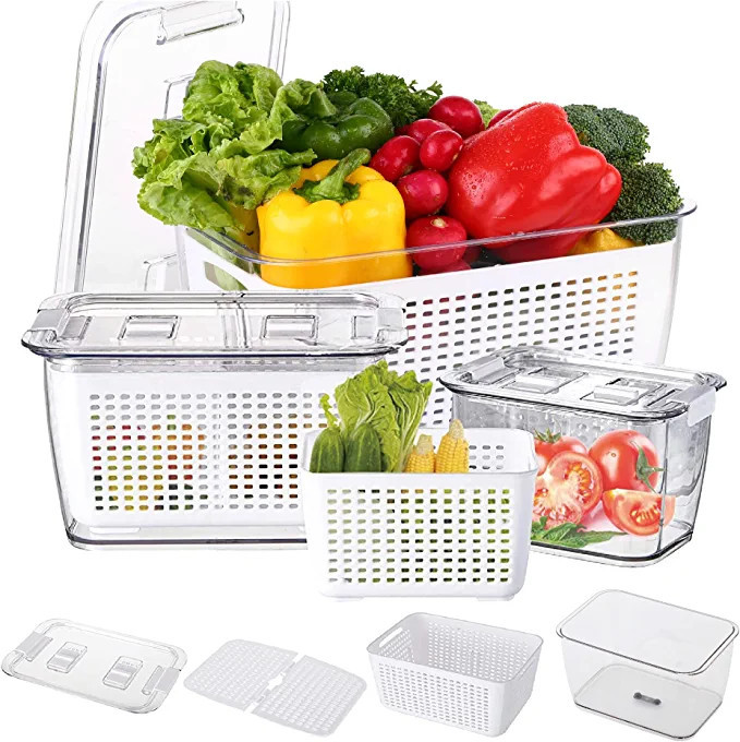 Vegetable Fruit Storage Containers For Refrigerator - Produce saver storage containers - Refriger... | Amazon (US)
