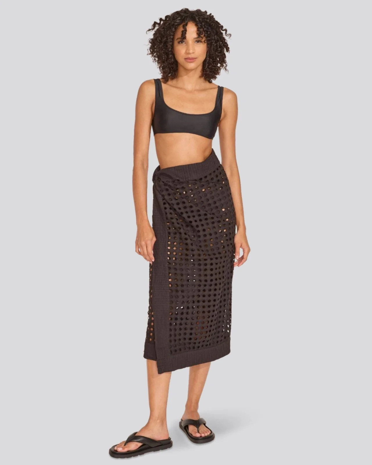 The Eyelet Pareo in Eyelet Blackout | Solid & Striped