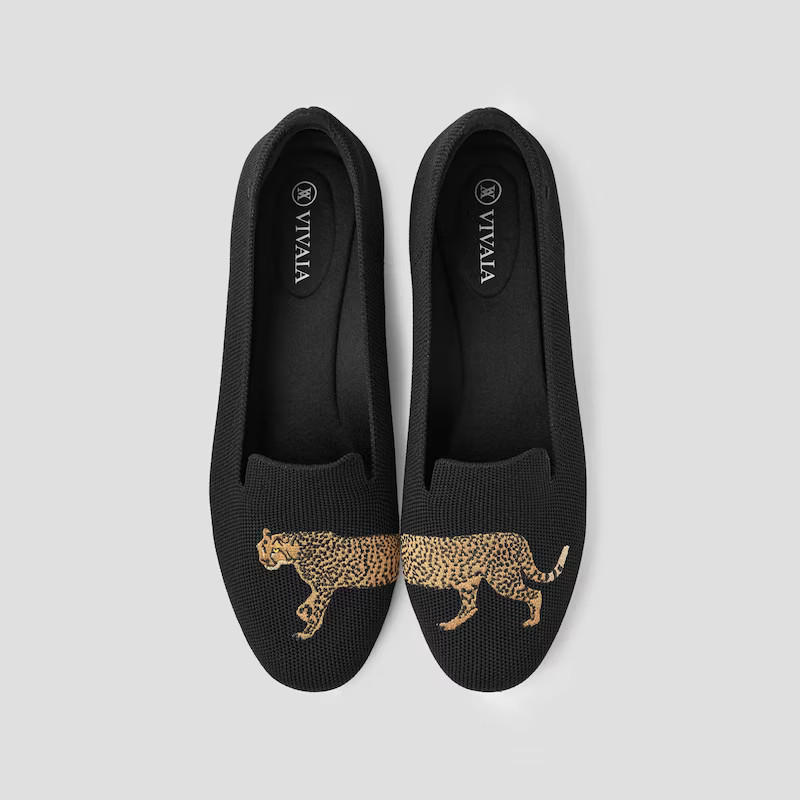 Round-Toe Embroidered Loafers (Audrey) | VIVAIA