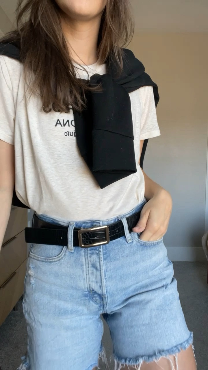 Old Navy is currently doing 40% off everything! These shorts are one of my fav summer purchases from last year & they’re still in stock. Couldn’t find the exact H&M tee online, but linked ones to create a similar look. #springoutfits #easyoutfits #oldnavy #graphictee #shorts #jeanshorts #checkered 

#LTKshoecrush #LTKsalealert #LTKunder50