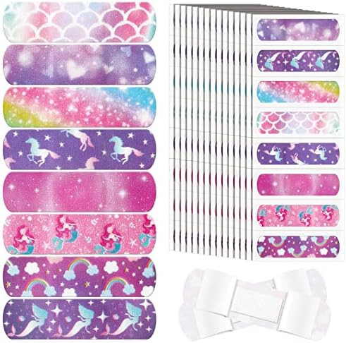 Funtery 8 Styles Kids Fabric Bandages Flexible Self Adhesive Bandage Wrap for Cuts Scrapes Wounds... | Amazon (US)