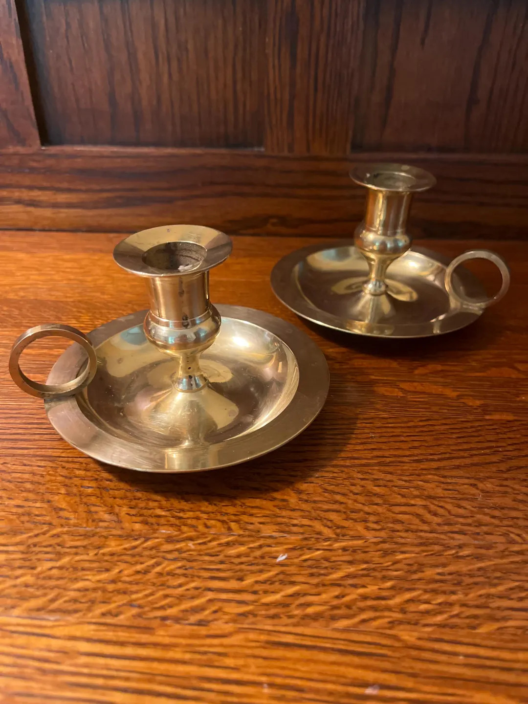 Brass Vintage Chamberstick Pair Enesco - Etsy | Etsy (US)