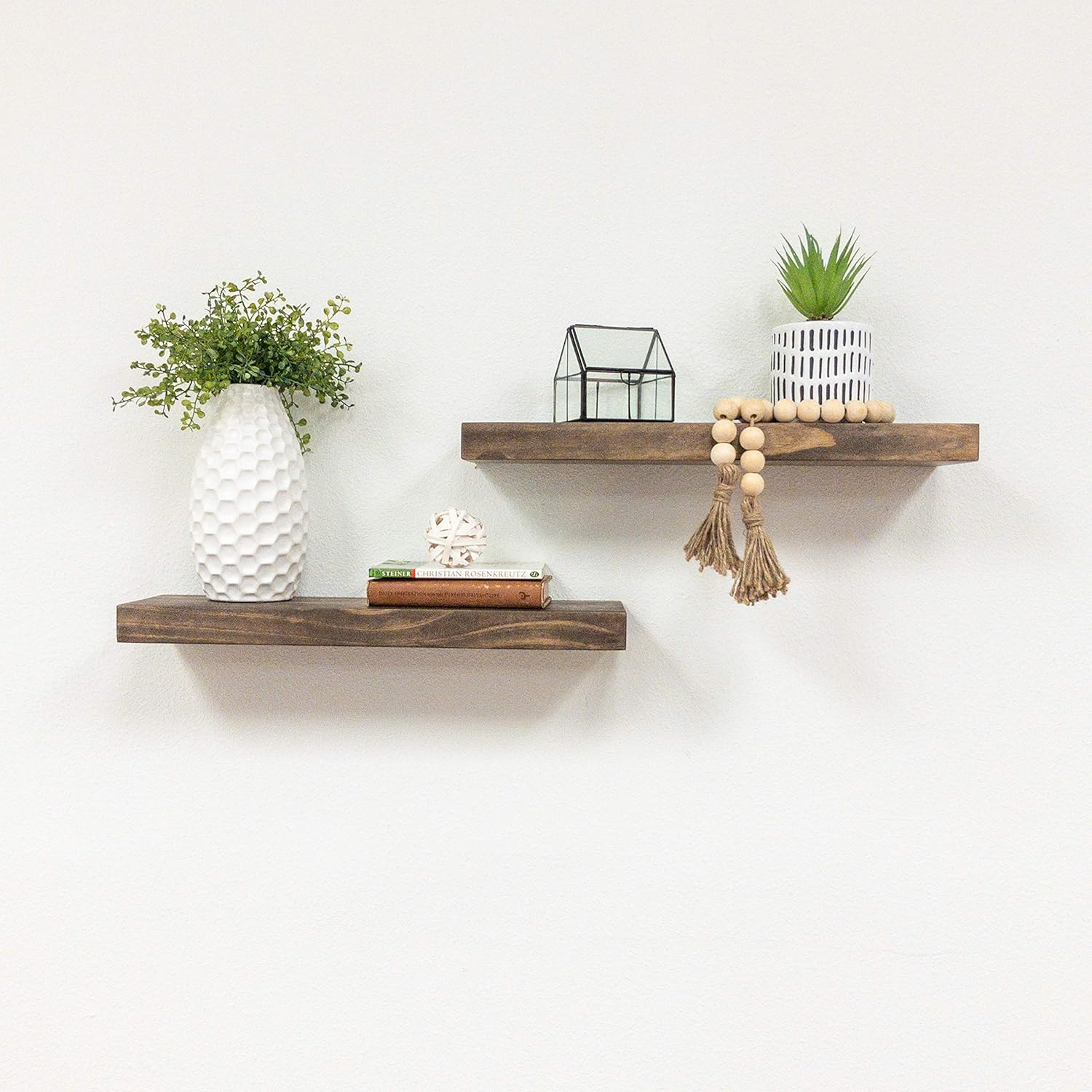 Del Hutson Designs True Floating Shelves, Set of 2 (Dark Walnut, 20 Inch)… | Amazon (US)