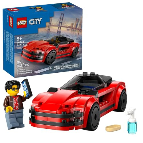LEGO City Red Sports Car Toy - Building Toy for Kids, Boys and Girls, Ages 5+ - Educational Gift for Birthdays and Holidays - Includes Driver Minifigure and Other Accessories - 60448 | Amazon (US)