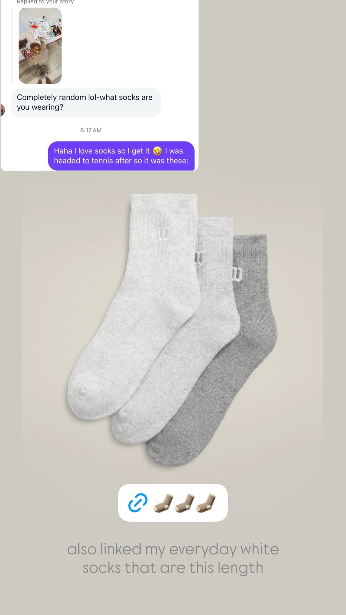 Tennis socks + everyday white socks 🧦