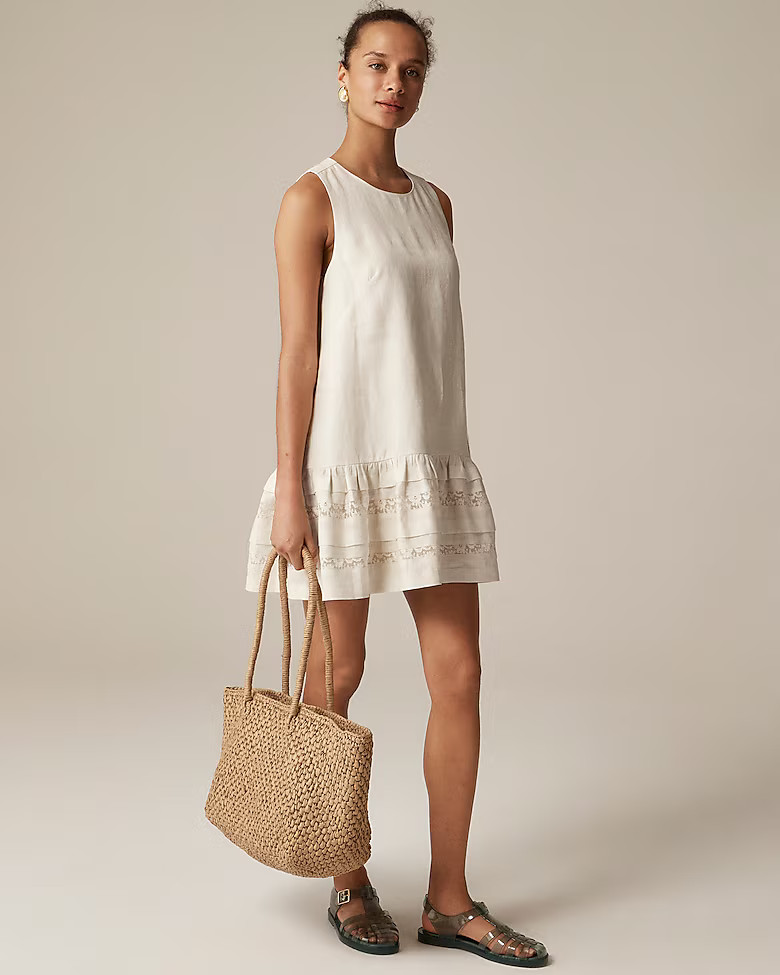 Maxine ruffle-trim dress in linen | J. Crew US