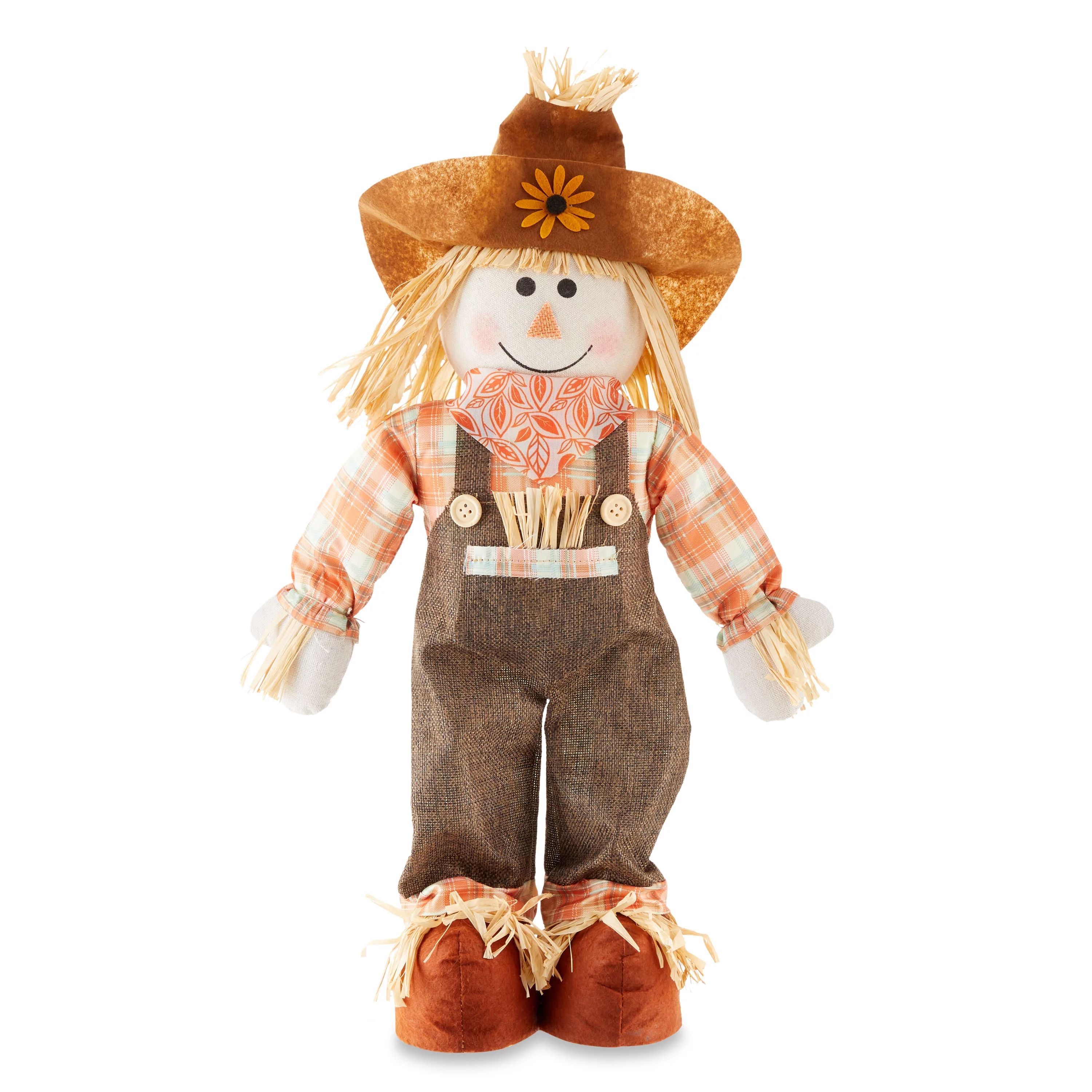 20''H Harvest Standing Scarecrow Decoration, Multi Color Fabric Fall Décor | Walmart (US)