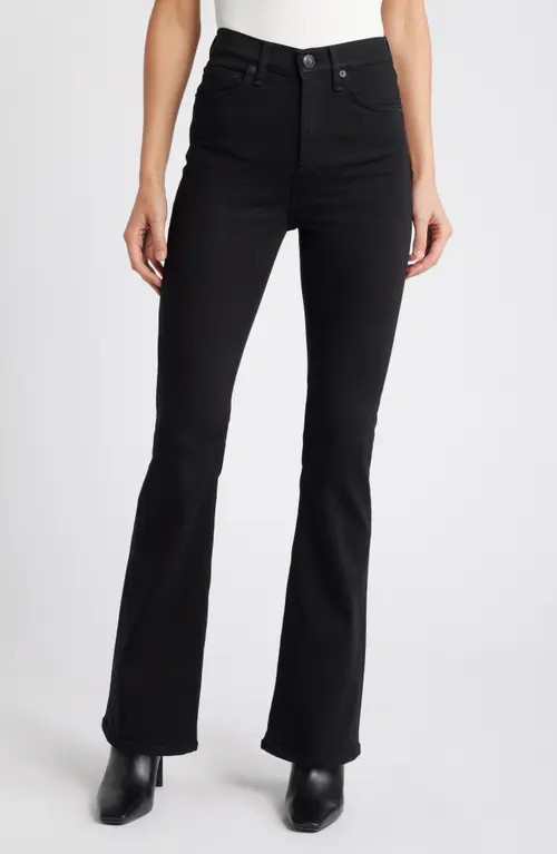 rag & bone Flexi Peyton High Waist Bootcut Jeans in Black at Nordstrom, Size 32 | Nordstrom