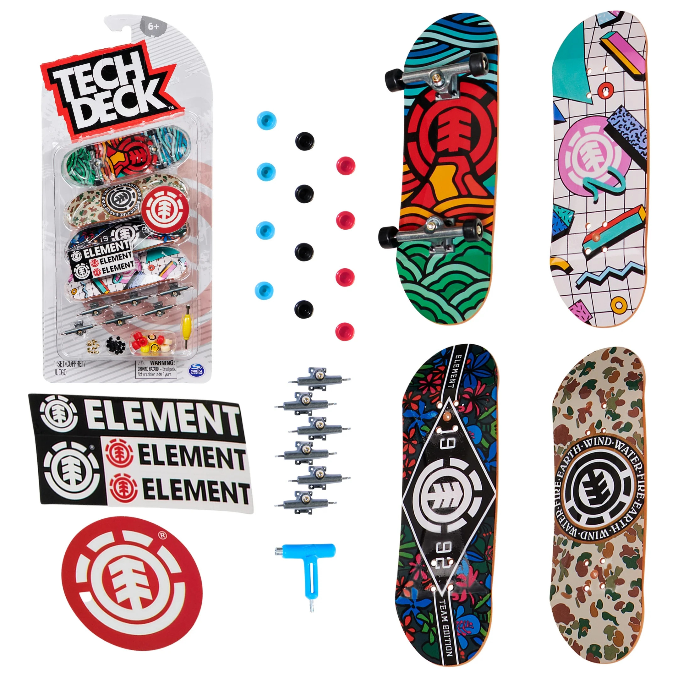 Tech Deck, Ultra DLX Fingerboard 4-Pack, Element Skateboards - Walmart.com | Walmart (US)