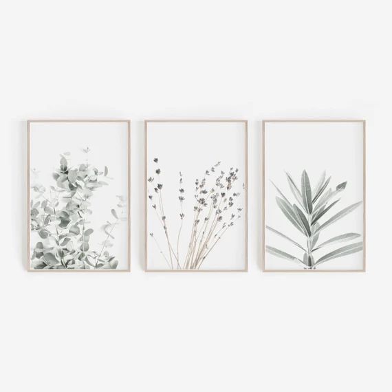 Prints Set,Wall Art Set,Lavender Print,Eucalyptus Print,Set of 3 Prints,Botanical Prints,Botanical A | Etsy (US)