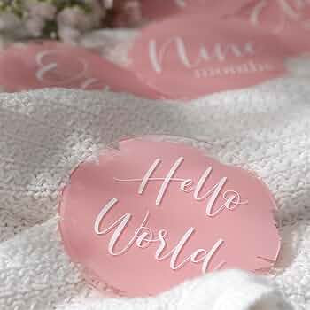 UNIQOOO 13Pcs Pink Baby Monthly Milestone Marker Discs Handmade-Style Printed|Acrylic Milestone C... | Amazon (CA)