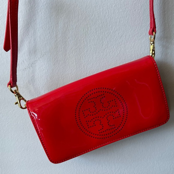 Tory Burch Red Patent Leather Crossbody Purse | Poshmark