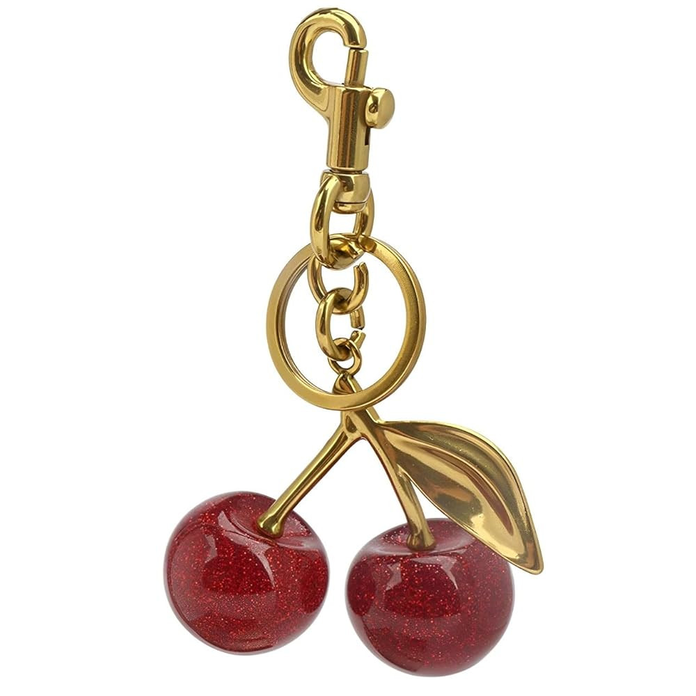 Cherry Keychain for Purse - Resin Alloy Silver Cherry Bag Charm，Cute Fruit Accessory for Women/... | Amazon (US)