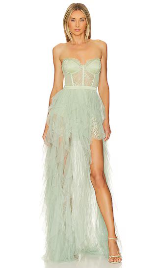 X Revolve Bustier Gown in Sage | Revolve Clothing (Global)