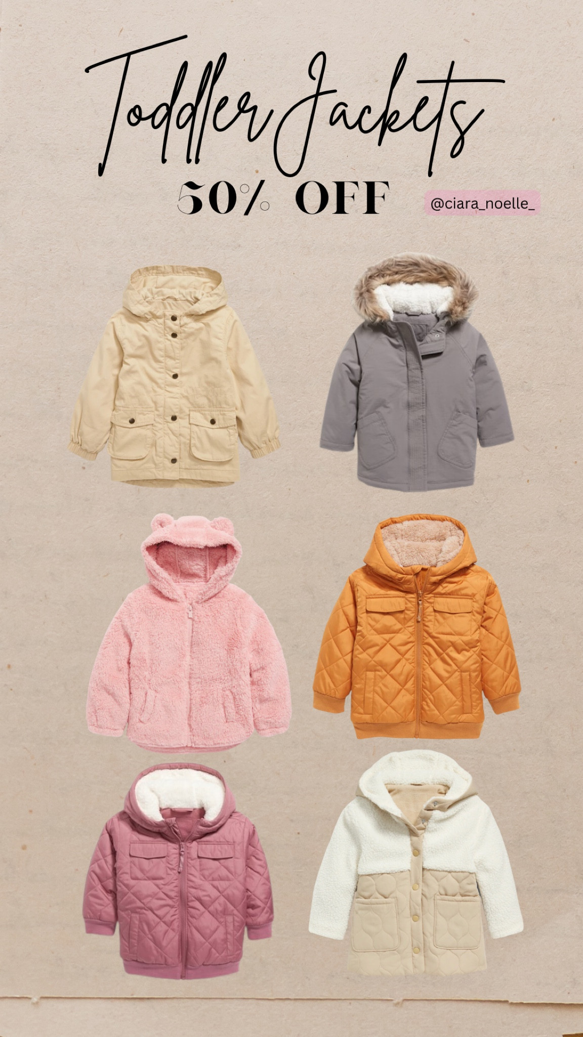 50% OFF EVERYTHING!! Toddler jackets 

#LTKHoliday #LTKsalealert #LTKkids