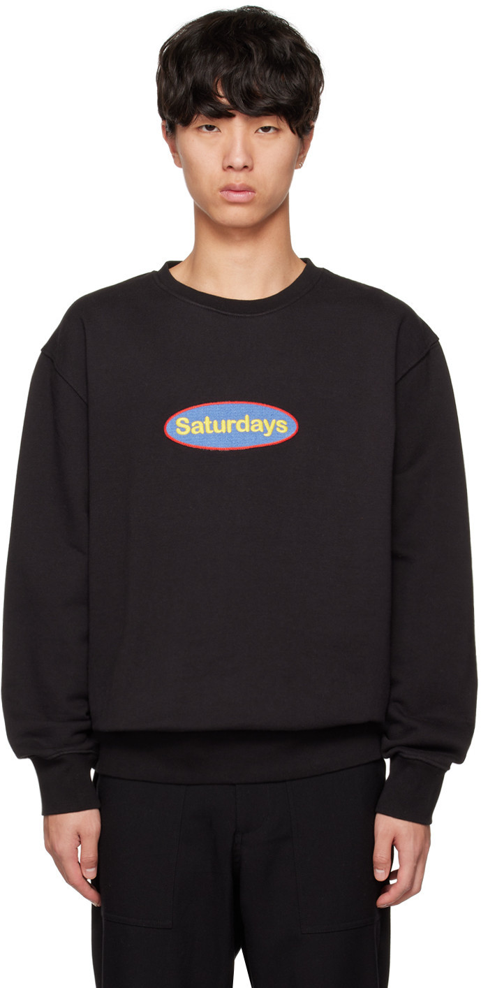 Saturdays NYC Black Bowery Sweatshirt | SSENSE