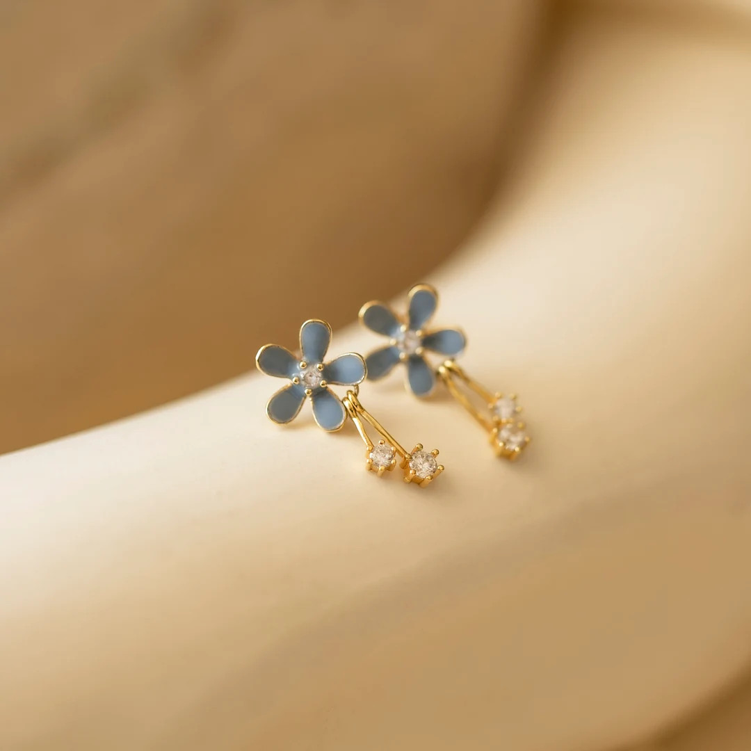 Daisy Dangle Earrings: Sterling Silver Spring Flower Earrings | Etsy (US)