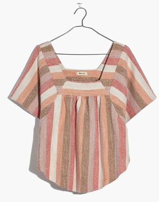 Madewell Texture & Thread Butterfly Top in Sherbet Stripe Size Large | eBay US