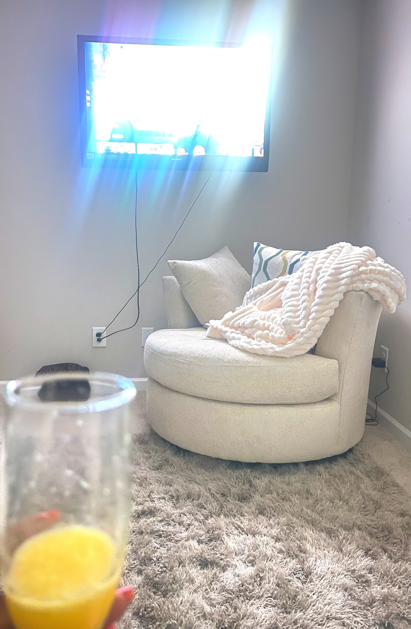 I am loving this new space to unwind and take a moment for myself in the mornings and evenings. This chair rotates and has wheels and this rug is extremely soft and cozy. 

#LTKmorningroutine #LTKHome #LTKselfcare