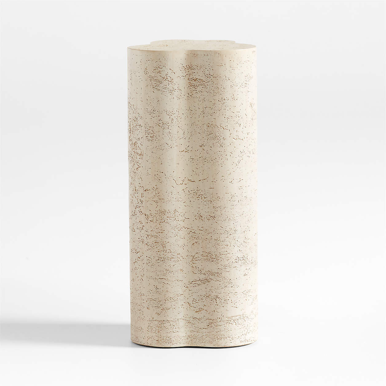 Fleur Tall Faux Travertine Resin Drink Table + Reviews | Crate & Barrel | Crate & Barrel