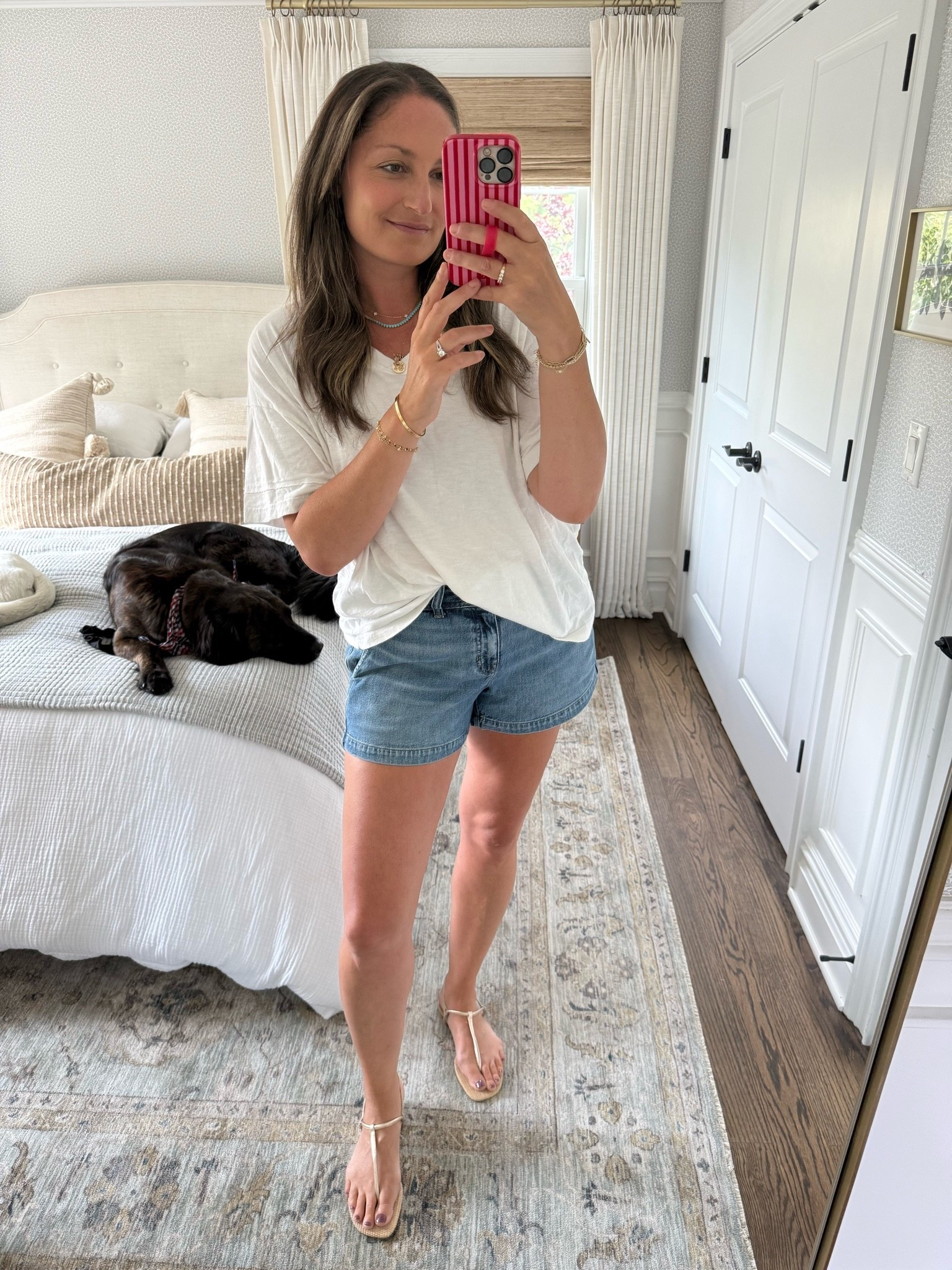 A classic summer outfit: a great pair of shorts, a soft oversized tshirt and sandals! Layered a few necklaces for a pop of color.

#LTKootd #LTKdayinmylife #LTKSeasonal