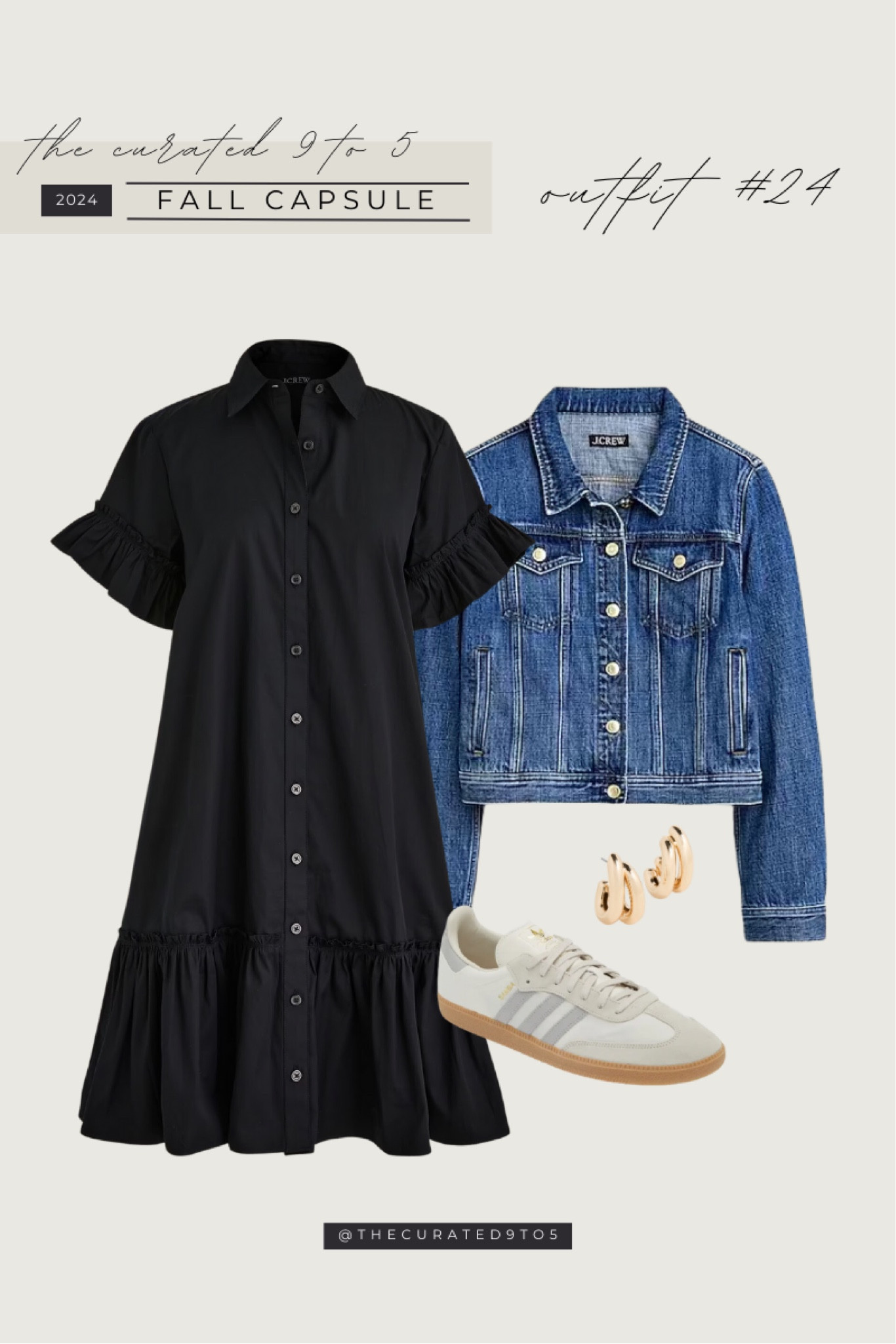 TC9T5 2024 Fall Capsule | Outfit #24

Fall style, fall outfit, early fall outfit, denim jacket, jean jacket, Adidas samba, black dress, casuals dress, gold earrings 

#LTKStyleTip #LTKSeasonal #LTKFindsUnder50