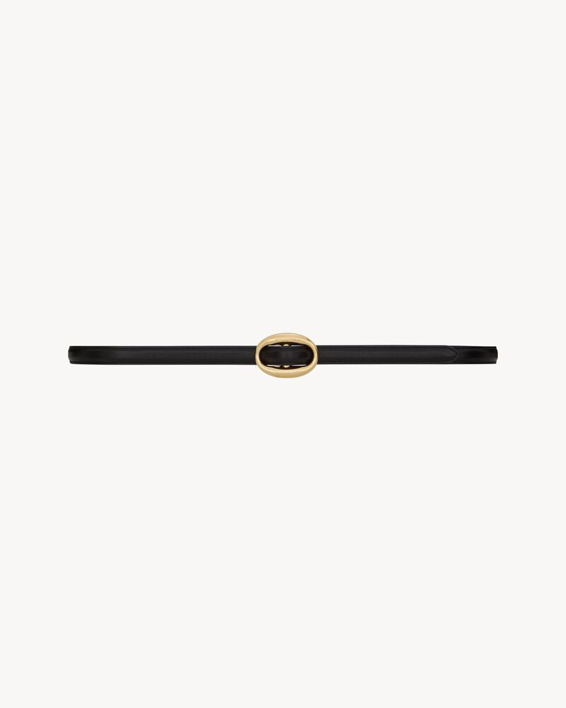 oval buckle thin belt in smooth leather | Saint Laurent Inc. (Global)