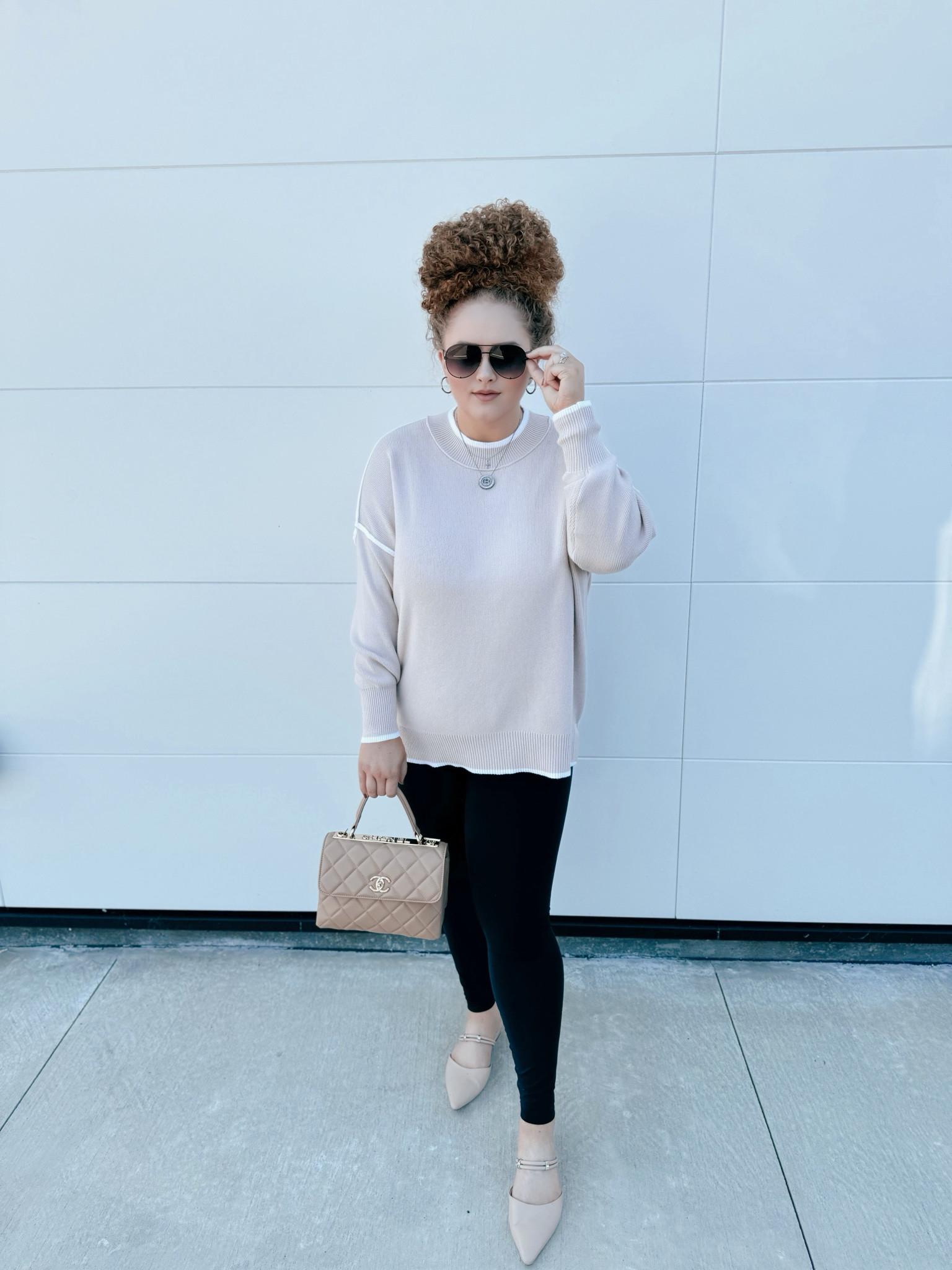 Gimme all the cozy sweaters🤎leggings | Amazon leggings | black leggings | leggings outfit  | sweater | Amazon sweater  | fall sweater | neutral sweater | mules | Amazon mules | amazon fashion | amazon finds | amazon look | amazon outfit | fall outfit | fall look | fall fashion | fall finds | fall outfit inspo | fall fashion inspo | fall 2024 

#LTKSeasonal #LTKStyleTip #LTKMidsize