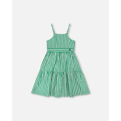Deux par Deux Girl Cotton Sundress Green Stripes - 4 Years | Target