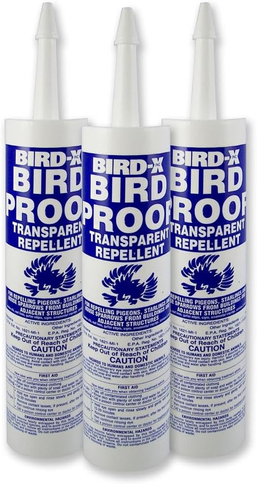 Bird-X Bird Proof Gel, Sticky and Transparent Clear Gel, Long-Lasting and Easy to Use, Each Tube ... | Amazon (US)