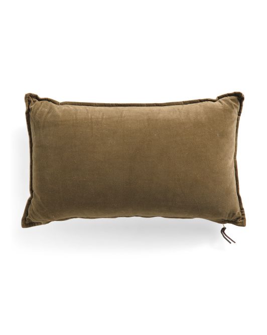14x24 Cotton Velvet Linen Back Pillow | TJ Maxx