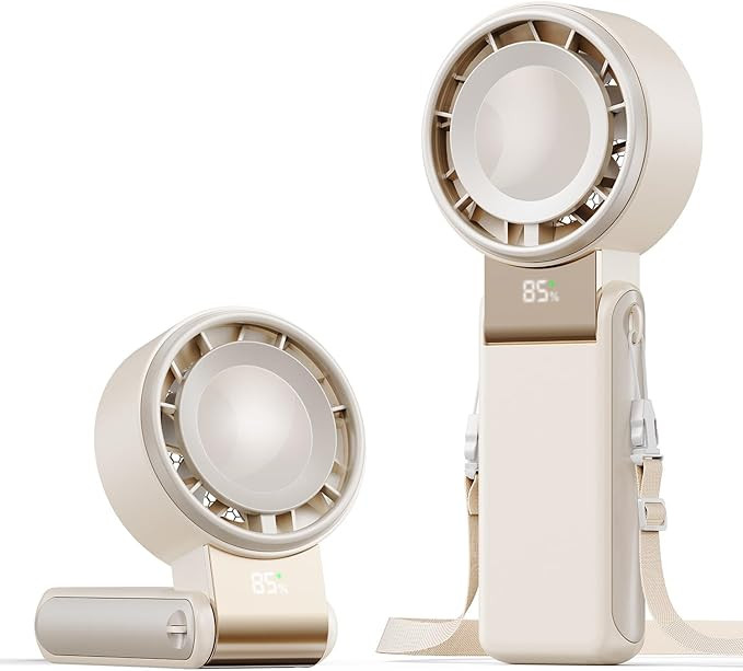 Portable Handheld Mini Fan for Women - 4000mAh Rechargeable, 5 Speeds, 20H Max, Folding Travel Tu... | Amazon (US)