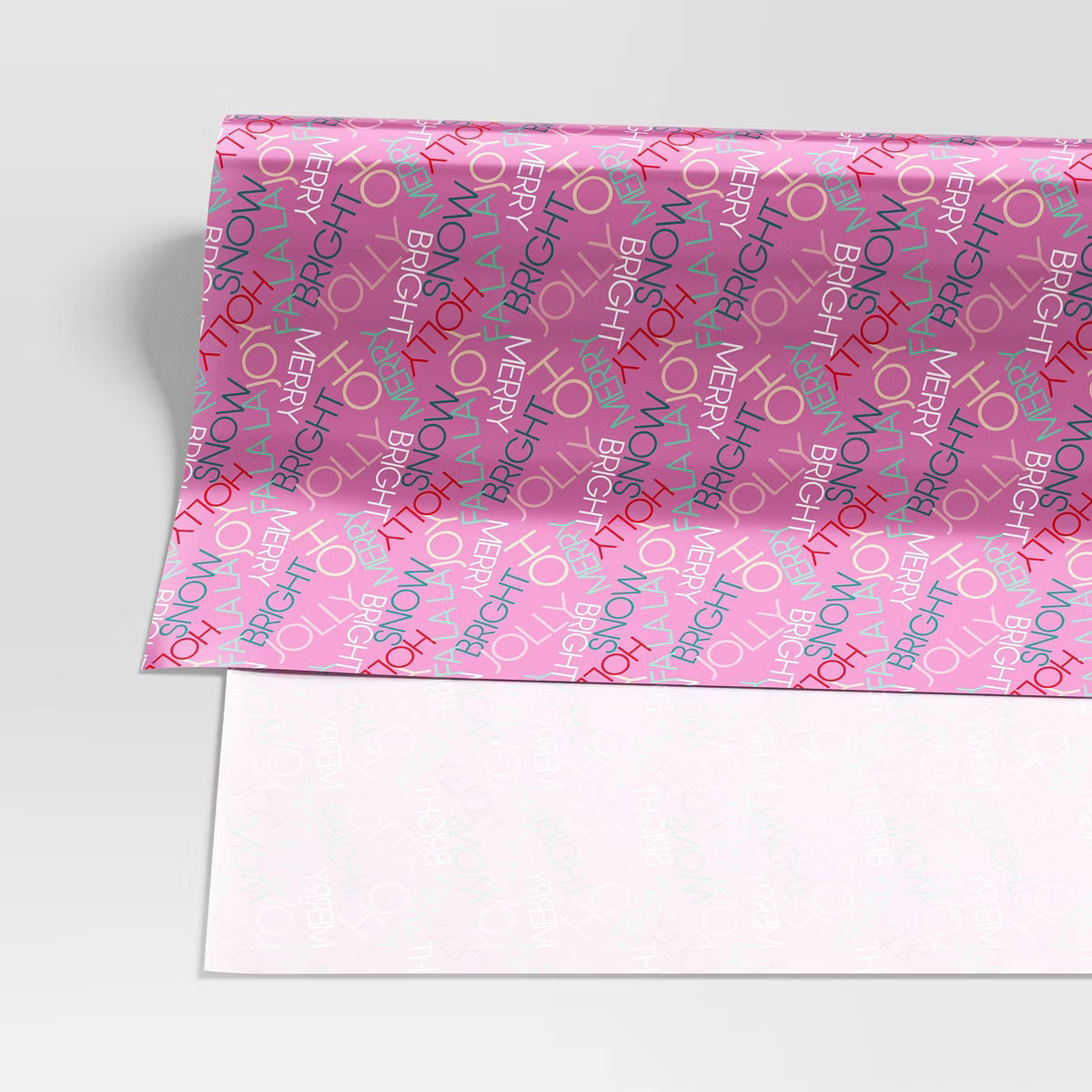 25 sq ft Holiday Text Christmas Gift Wrap Pink - Wondershop™ | Target
