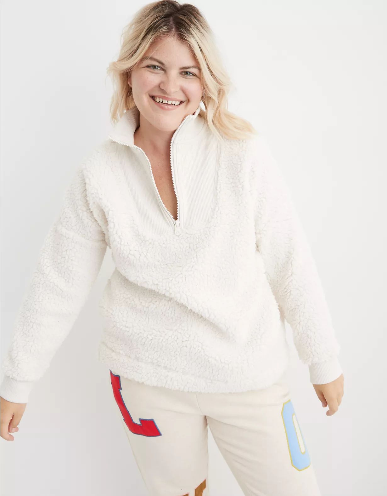 Aerie Dream Sherpa Quarter Zip Sweatshirt | American Eagle Outfitters (US & CA)