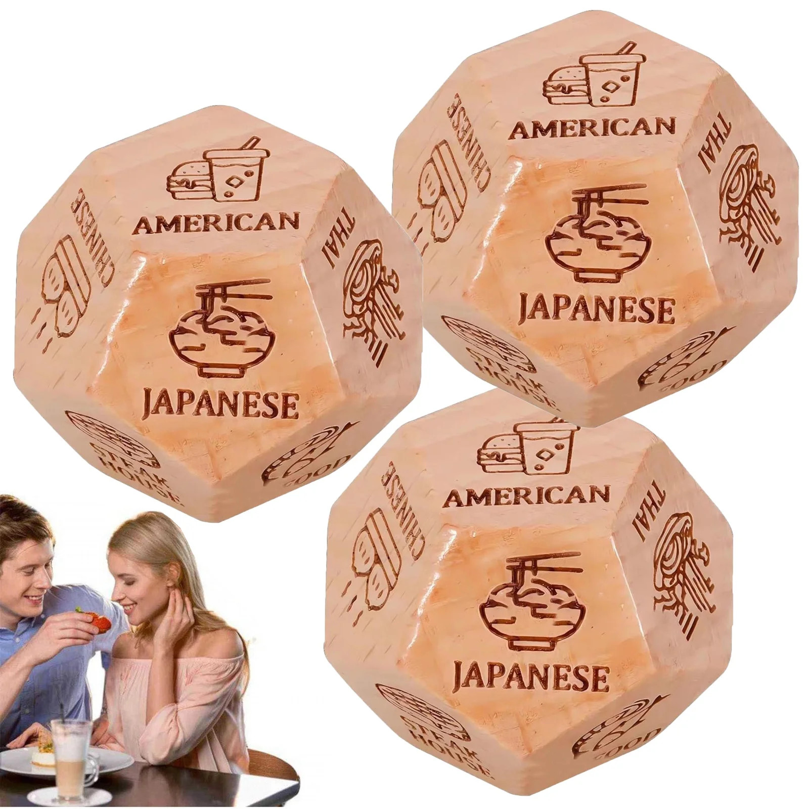 Food Dice Stocking Stuffers,3pcs Food Decision Dice Funny Date Night,Couple Date Night Game Ideas... | Walmart (US)