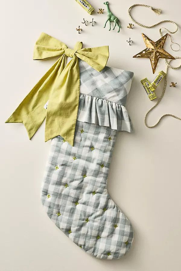 Gingham Bow Stocking | Anthropologie (US)