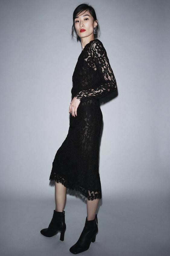 ZW COLLECTION LIMITED EDITION LACE MIDI DRESS | Zara UK