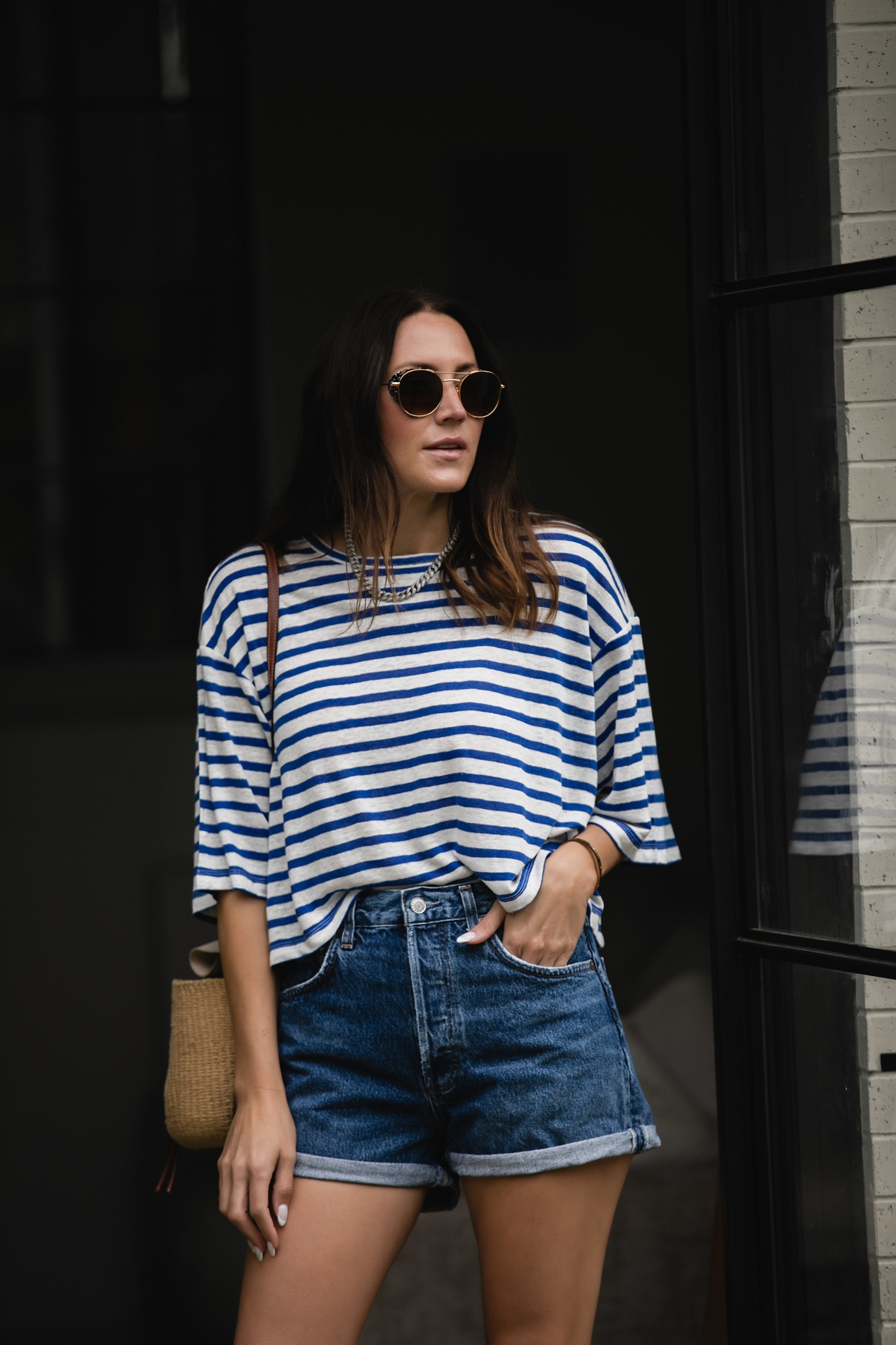 Memorial Day outfit, casual outfit idea, jean shorts, striped tee 

#LTKstyletip #LTKtravel #LTKsalealert